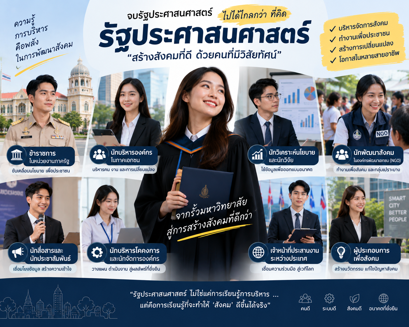 โอกาสทางวิชาชีพและเส้นทางอาชีพ รัฐประศาสนศาสตร์